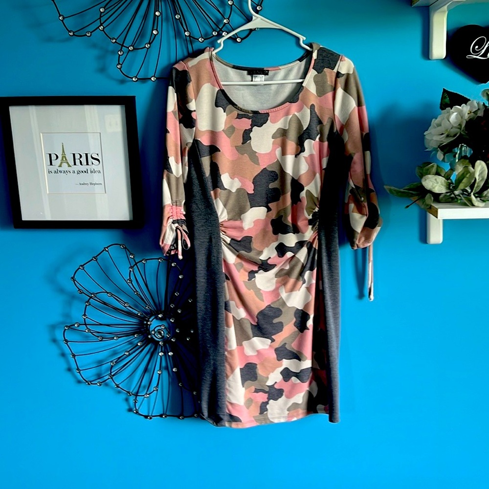 Venus brand camo rushed dress.